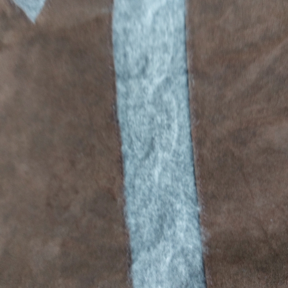 ETRO gray knit brown suede cashmere sweater v-neck vest. Large L - Picture 6 of 6